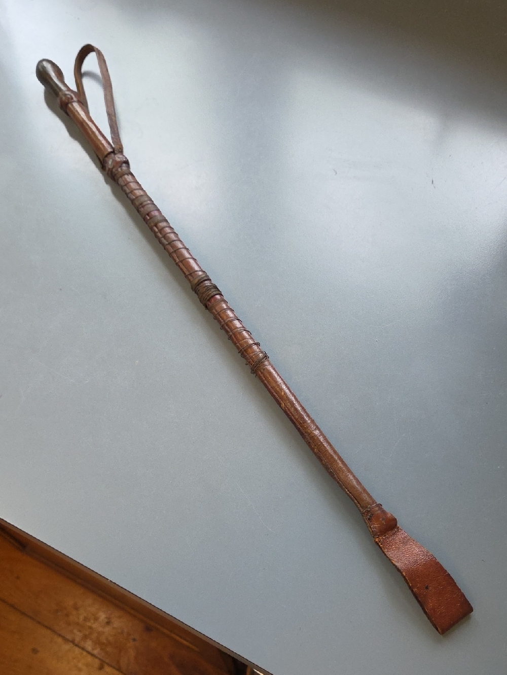 Vintage Leather Wrapped Equestrian Riding Crop